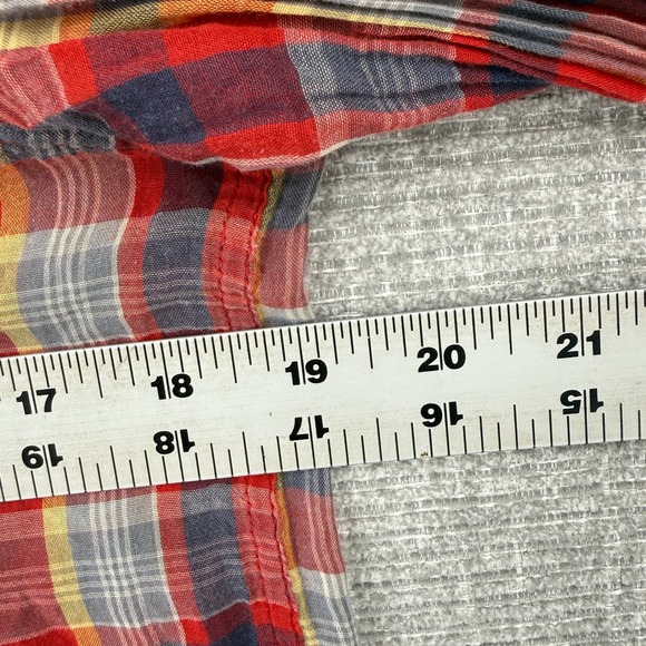 Paper Boy Shirts Womens Red Plaid Long‎ Sleeve Button Up Shirt Size S - Picture 7 of 13